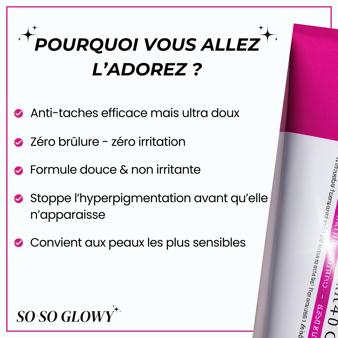 SoSoGlowy - Crème correctrice anti-taches & unifiante - Arbutine + Acide Tranexamique